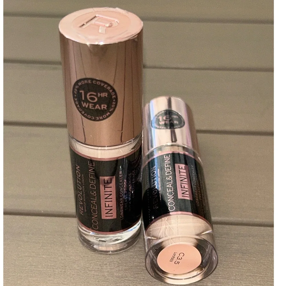 Revolution Conceal & Define Infinite C3.5 Longwear Concealer 16HR Coverage X2